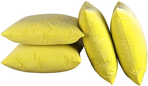 Home Soft Things Supersoft Decorative Solid Color Throw Pillow Covers Set of 4, 20x20 Inch, Butter Cup, Plush Modern Square Couch Bed Cushion Cover Home Décor - Image 6