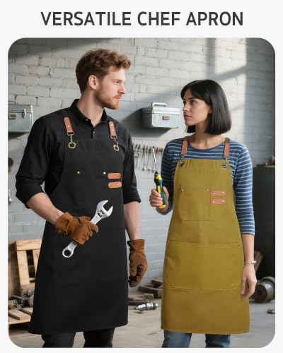Syntus Chef Apron for Men Women with Pockets, Thick Grilling BBQ Apron - Image 7