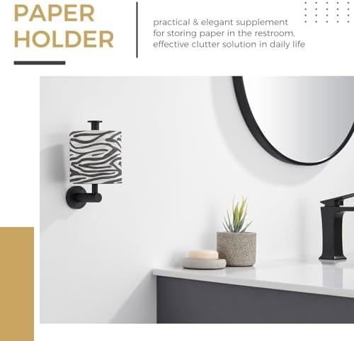 Aomasi Matte Black Toilet Paper Holder for Restroom, Wall Mounted - Image 3