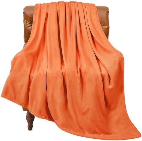 BEDELITE Orange Throw Blanket for Couch & Bed, Luxury Plush Cozy Fleece Blanket 50" x 60", Soft Lightweight Fall Throw Blanket for Home Furnishing by BEDELITE
