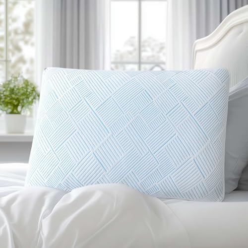 Alkyonos Shredded Memory Foam Cooling Soft Bamboo Viscose Pillow King Size, Adjustable Hypoallergenic Hotel Quality Pillow for Stomach, Back and Side Sleeper, Oeko-TEX Certified by Alkyonos