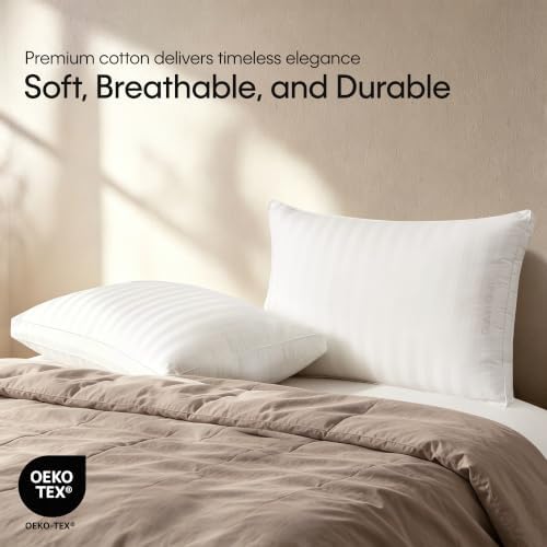 Calvin Klein Hotel Collection Bed Pillows Queen Size Set of 2, Medium Soft - Image 5