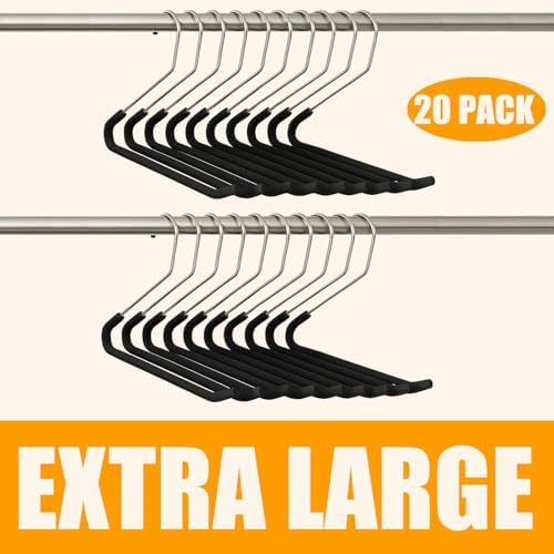 Huji Heavy Duty Open Ended Easy Slide Chrome Trouser Hangers Organizers (20 Open Ended Easy Slide Hangers) - Image 2