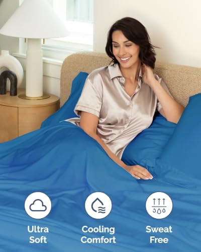 CGK Linens 2 Pack Extra Deep Twin Fitted Sheets - Royal Blue - Image 3