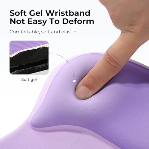 EooCoo Mouse Pad with Gel Wrist Rest, Ergonomic Mousepad Wrist Alignment - Image 4
