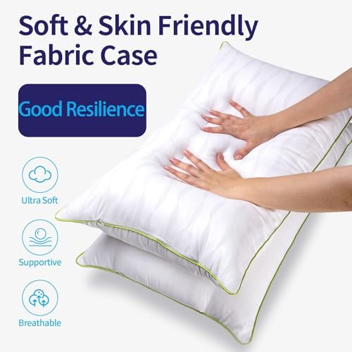 Bed Pillows Queen Size Set of 4,for Sleeping, Adjustable Queen Pillows 4 Pack with Zipper, Cooling Hotel Quality with Premium Soft Down Alternative Fill - Image 2