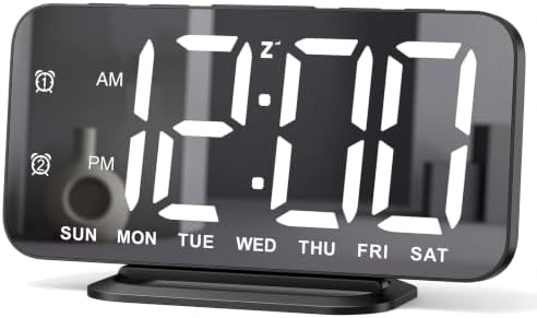JALL Slim LED Digital Alarm Clock, Mirror Surface for Makeup, with Diming, Large Display, Easy Setting, USB Ports, Modern Decor for Bedroom, Desk, Gift for Women, Sister, College Girl, Black by JALL