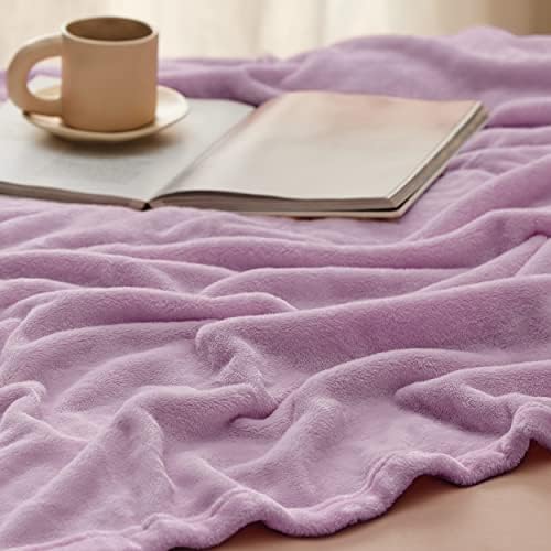 Bedsure Fleece Blanket Throw Blanket - Light Purple Lavender Violet Lightweight Blanket for Sofa, Couch, Bed，Camping, Travel - Super Soft Cozy Microfiber Blanket - Image 4