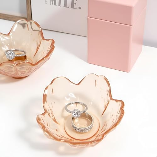 Crystal Orange Flower Ring Dish Jewelry Tray - Image 2