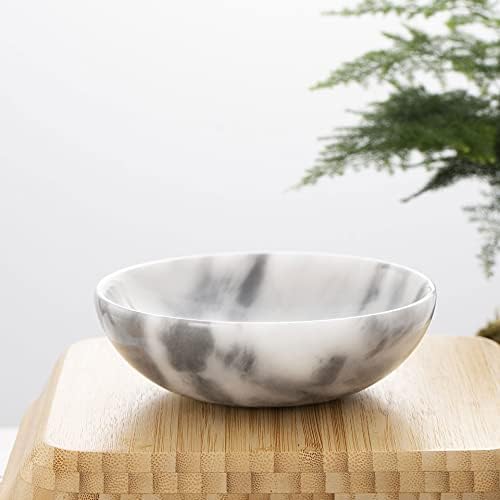 4.72 Inch Mini Decorative Bowls, Natural Small Marble Decorative Bowls for Home Decor, Key Bowl, Coffee Tables Centerpiece, Soap Serving Bowl, Incense Burner, Smudge Bowl - Image 3