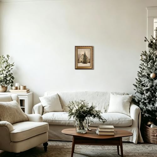 RETRART Vintage Snowman Canvas Wall Art Print, Cottagecore Farmhouse Winter Wall Decor, Rustic Snowman Art Prints for Nursery Bedroom Bathroom Office (8" x 10" - UNFRAMED) - Image 3