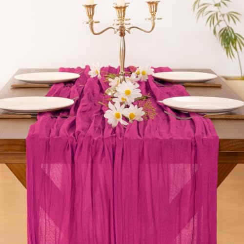 Cheesecloth Table Runner Fall Boho Wedding Birthday Party Home Decor - Image 2