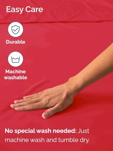 CGK Extra Deep King Single Fitted Sheet Only - Red - Image 5