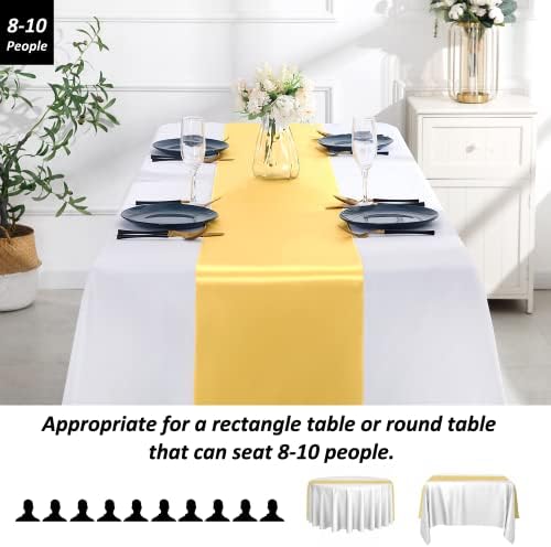 SiinvdaBZX 4 Pcs Gold Satin Table Runner 12 x 108 inches Long - Image 3