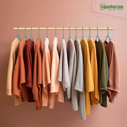 NEATERIZE Clothes Hangers Plastic 50 Pack for Adults - Plastic Hangers, The Perfect Coat Hanger and Space Saving Clothes Hangers for Closet, Percheros Ganchos para Colgar Ropa Hangars - Hangers - Image 5
