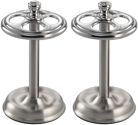 iDesign Toothbrush Holder, 4-Section, 2-Pack, Chrome/Brushed by iDesign