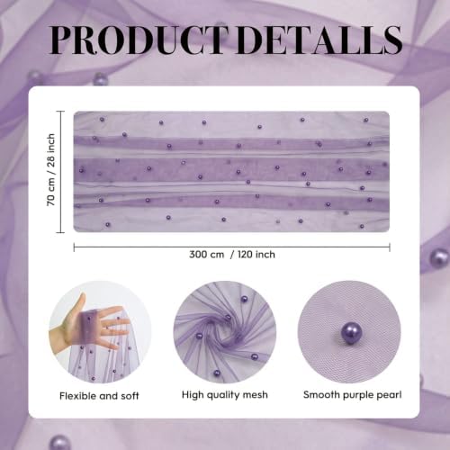Artoid Mode Pearl Lilac Purple Gauze Table Runner 10FT Home Decor - Image 6