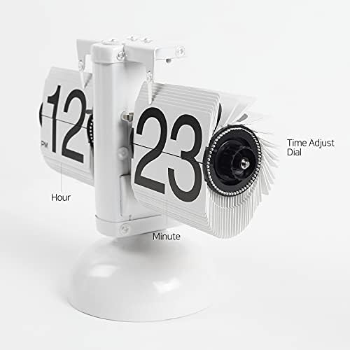 mooas Flip Desk Clock (Black), Retro Vintage Design Auto Flip Table Clock - Image 3