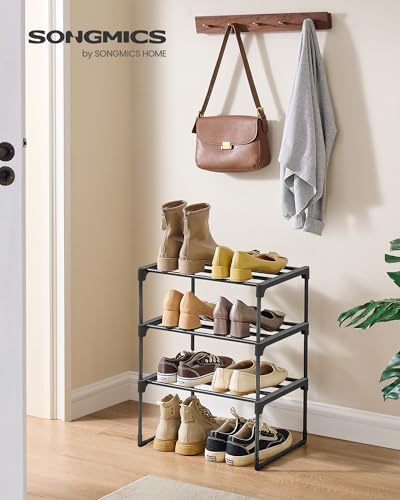 SONGMICS Shoe Rack, 3-Tier Shoe Organizer, Metal Storage Shelf - Image 2