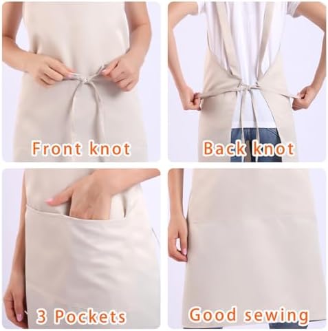 BIGHAS H Back Style Apron with Pocket for Women, Men Adjustable Large Size Comfortable, Kitchen, Home, Cooking 12 Colors - Image 4