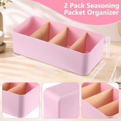 2 Pack Seasoning Packet Organizer Spice Storage Organizer, Pink - Image 4