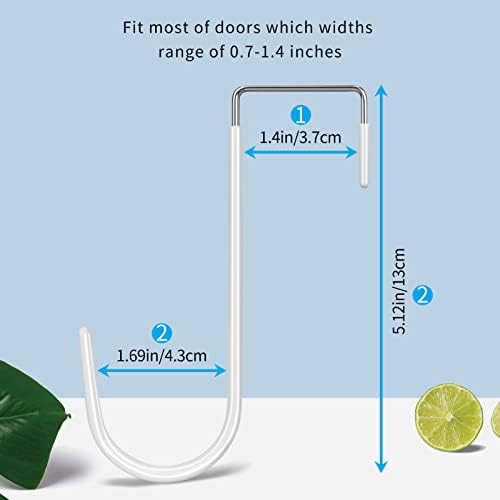 FYY Over the Door Hooks, Single-Hanger 4 Pack, Fits Doors 1 3/8" White - Image 2