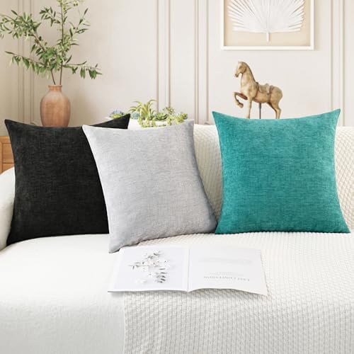 CaliTime Decorative Couch Throw Pillow Covers 22 X 22 Inches Black - Image 5
