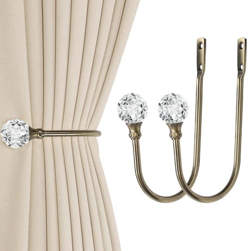 Groleca U Shaped Metal Curtain Holdbacks, Curtain Tiebacks, Antique Brass by GROLECA