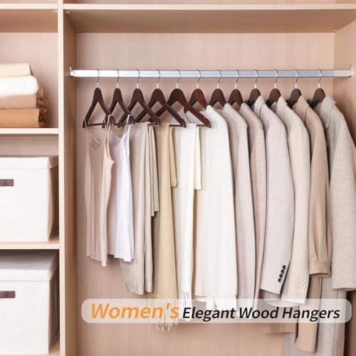 Amazon Basics Durable Wooden Suit Clothes Hangers, Closet Organizer, Cherry, 20-Pack - Image 5
