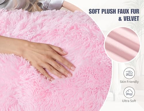 WSOFRLAC Fluffy Full Body Pillow, Long Pillow for Sleeping,Pink 20x54 - Image 5