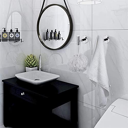 Nolimas Towel Coat Hook Polished Chrome SUS304 Stainless Steel Bathroom Clothes Cabinet Closet Sponges Robe Hook Wall Mounted Round Kitchen Heavy Duty Door Hanger 6 Packs - Image 6