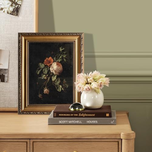 ASTRDECOR Framed Canvas Wall Art of Vintage Flower, Floral Rose Retro Picture Paintings, Botanical Floral Wall Artwork, Victorian Picture Framed Prints for Living Room Gallery Decor - 9''x12'' - Image 7