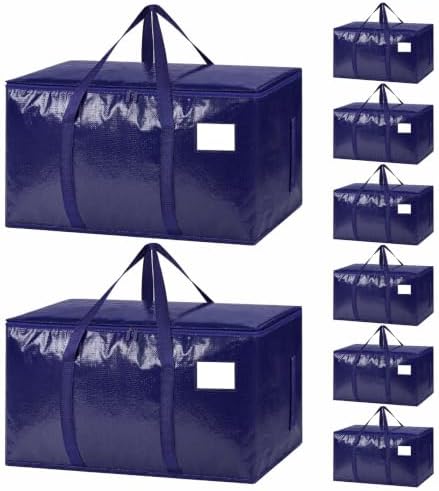 8 Pack Heavy Duty Waterproof Moving Bags, Foldable Totes by Unknown