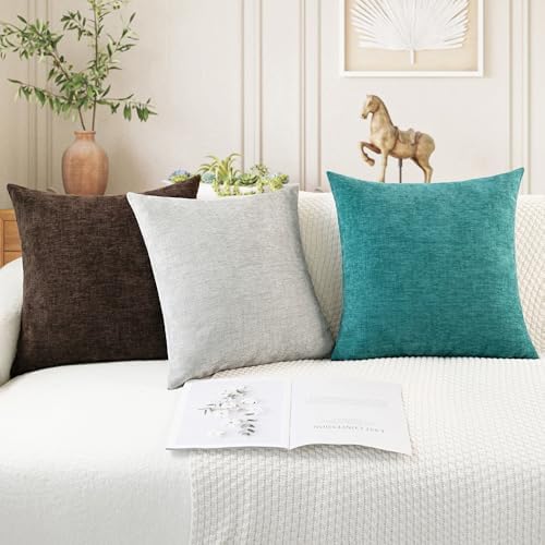 CaliTime Decorative Couch Throw Pillow Covers 16 X 16 Inches Coffee - Image 5
