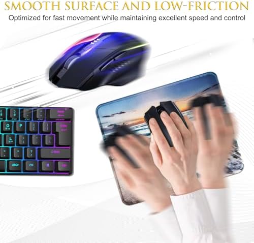 JIKIOU 3 Pack Mouse Pad with Stitched Edge, Portable Size-10.2x8.3in Beach - Image 4
