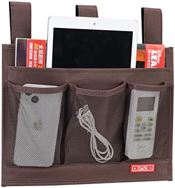Zafit Hanging Bedside Caddy, Bedside Storage Organizer for Magazine, Phone, Remote control (Classic4 Pockets-Coffee) - Image 2