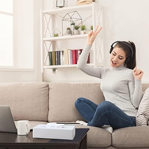 Y-in Hand Tissue Box Cover, Rectangular White Wall Mounted Facial Paper Holder Dispenser, Prefert for Storage on Bathroom Vanity, Kitchen, Night Stand, Countertops Office and Car. - Image 2