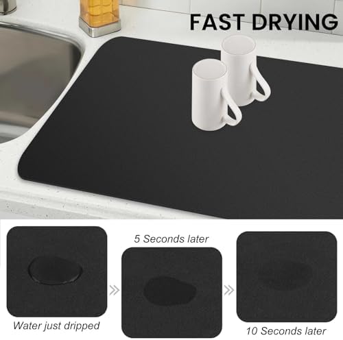 Dish Drying Mat Absorbent Dish Drying Mats for Kitchen Counter 18"x 28" - Image 4