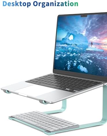 SOUNDANCE Laptop Stand for Desk, Metal Riser, Fits 12-17.3 Inch, Blue - Image 3