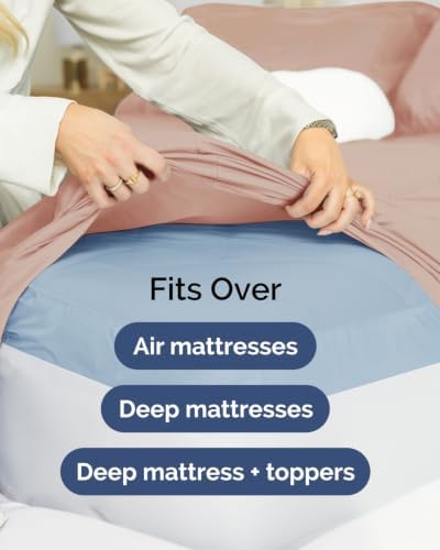 CGK Linens 2 Pack Extra Deep Twin Fitted Sheets - Mauve - Image 7