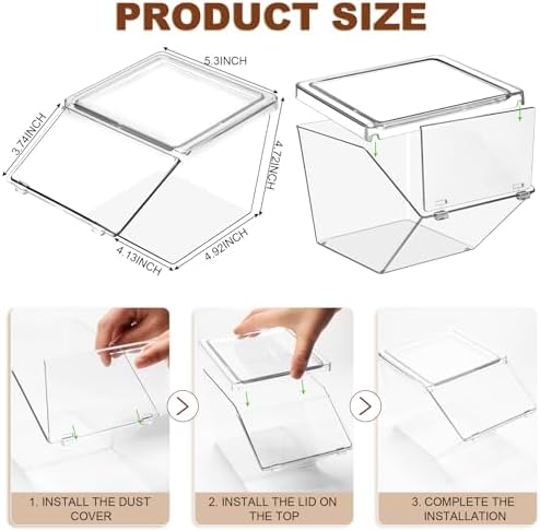 Yerliker 4 Pcs Stackable Storage Bins with Lids Organizer, Clear - Image 2