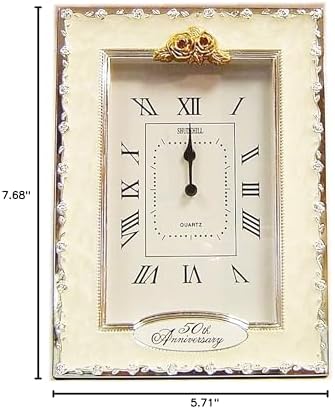 benerini Happy 50th Golden Wedding Anniversary Quartz Table Clock Gift Present - Image 5