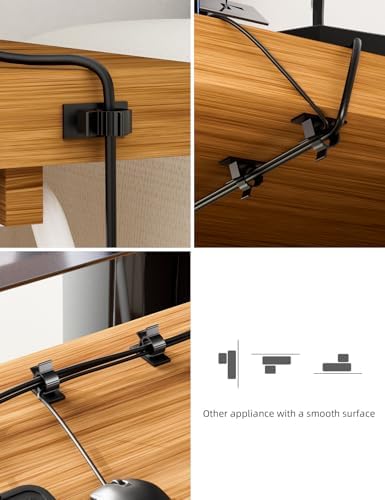 Viaky 30Pcs Black Wire Clips,Self Adhesive Cables Clips Cable Organizer - Image 6