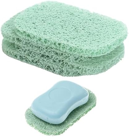 Snowkingdom 4 Pack Green Soap Saver Draining Lift Pad 2.9" x 4.5" PVC Non-BPA Non-Slip Durable by Snowkingdom
