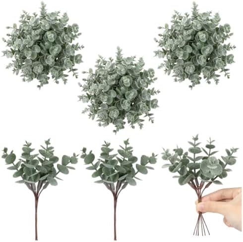 Mini Artificial Eucalyptus Stems, 6 Packs Fake Greenery Leaves 6 Inch by Unknown