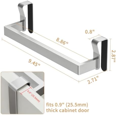 STWWO Over the Door Towel Rack for Kitchen Brushed Nickel - Image 5
