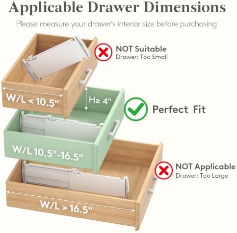 Lifewit 14 Pack 4" High Drawer Divider, Adjustable Drawer Organizer Clothes - Image 3