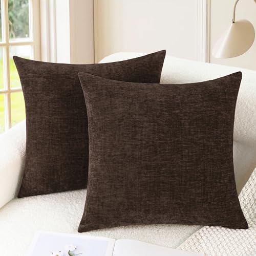 CaliTime Decorative Couch Throw Pillow Covers 16 X 16 Inches Coffee by CaliTime