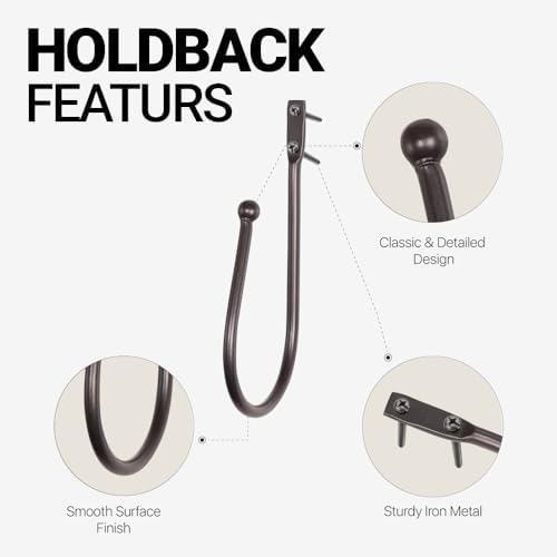 Deco Window Curtain Tiebacks - Set of 2 Holdbacks/Curtain Tieback Ball Brown Matt - Image 4
