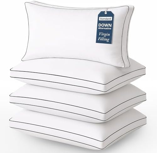 LANE LINEN Standard Size Bed Pillows for Sleeping, Set of 4, 20x26 - White by LaneLinen